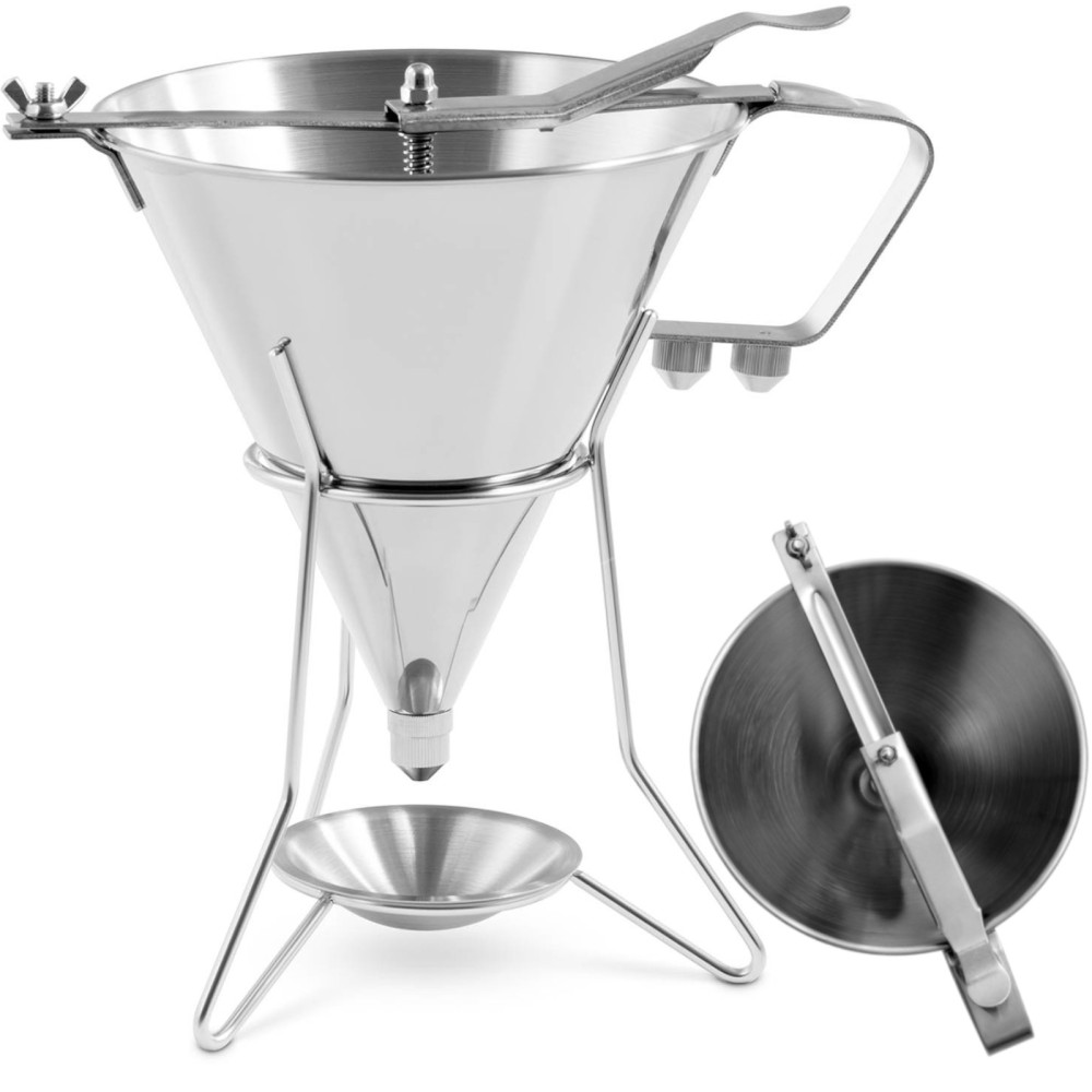 Dispenser Gun Fudnel para sopas de acero inoxidable + soporte 3 boquillas 1.8 l