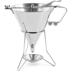 Distributeur pistolet avec entonnoir pour sauces en acier inoxydable + support 3 buses 1,8 l