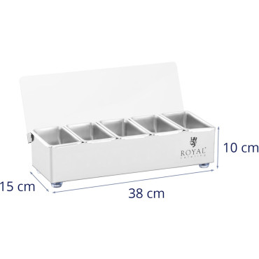 Konteinera barmain Organizer dzērieniem dzērieniem ar vāku 5 x 0,4 l