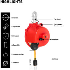 Balanser Counter Rouge avec snod pneumée 2,5 - 3,5 kg 1,3 m