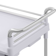 Trolley médical Laboratoire 2 étagères 2 tiroirs panier