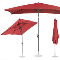Parasol Zahrada Terasa Obdélníková s klikou 200 x 300 cm Burgundsko