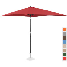Parasol Zahrada Terasa Obdélníková s klikou 200 x 300 cm Burgundsko