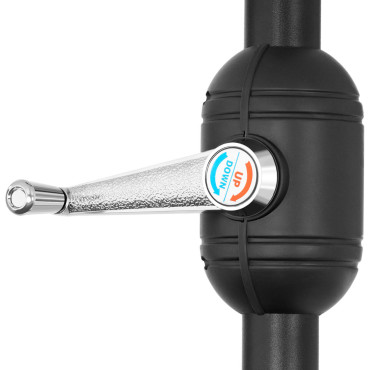 Vrt Umbrella. Okrog velikega nagibanja z ročico. 300 cm temno siva