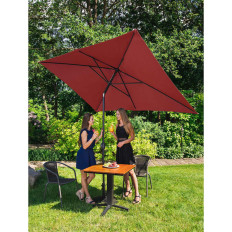 Parasol sodo terasos stačiakampis su Crank 200 x 300 cm Burgundija