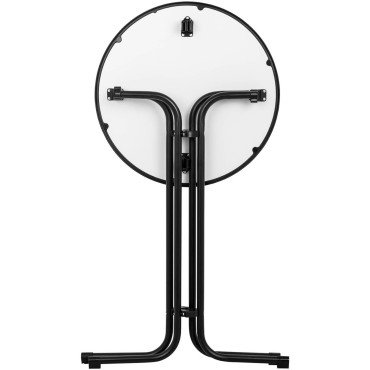 Mesa de mesa com celeiro redondo alto dobrado. 70 cm de altura 110 cm preto