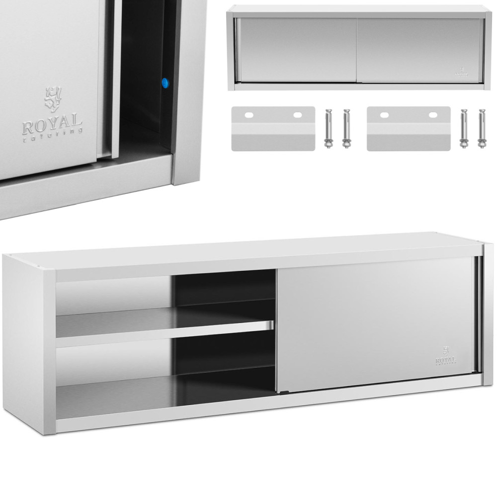 Catering garderobe med skydedøre stål 200 x 45 x 60 cm