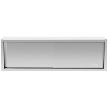 Catering garderobe med skydedøre stål 200 x 45 x 60 cm