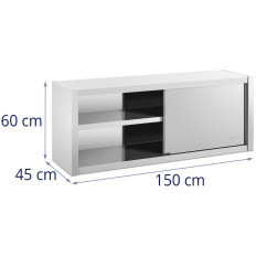 Gostinska garderoba z drsnimi vrati jekla 150 x 45 x 60 cm