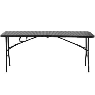 Záhradný stravovací stôl skladajúci až 150 kg 1830 x 750 x 740 mm čierna