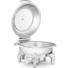 Calentador de alimentos redondos para una pasta con una cubierta con una ventana de miércoles. 39 cm 5.5 l