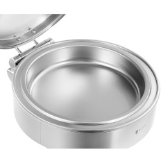 Aquecedor de mesa redondo para uma pasta com uma capa de casas. 39 cm 5,8 l