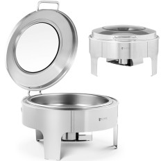 Afwater voor ronde pasta met dekking met een venster van Wed. 39 cm 5,8 l