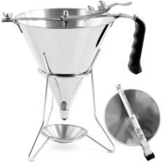 Pistola a imbuto Dispenser per salse Zuppa di acciaio + stand 3 ugelli 1.8 l