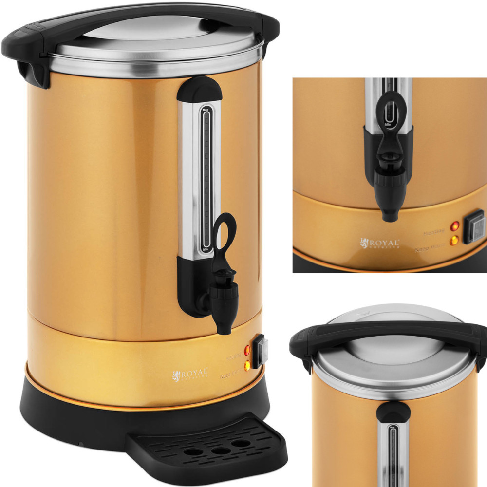 Chá se preparando com um chá e uma bandeja de gotejamento 14 l 1500 em ouro