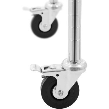 Skladová drátová regálová police na kolečkách 6 polic do 90 kg 120x48x189 cm