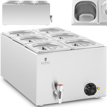 BEMAR patiekalai patiekalams Šildymas Sabfetas 6 x GN 1/6 600 W
