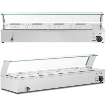 BEMAR patiekalai patiekalų šildymo savitarnos su dangteliu 4 x GN 1/2 2000 W