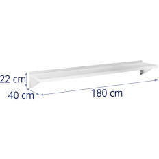 Zidna polica za vješanje od čelika do 80 kg 180 x 40 cm