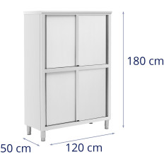 Porta de aço inoxidável de armazém de guarda-roupa de catering 2,0 kg 120 x 50 x 180 cm