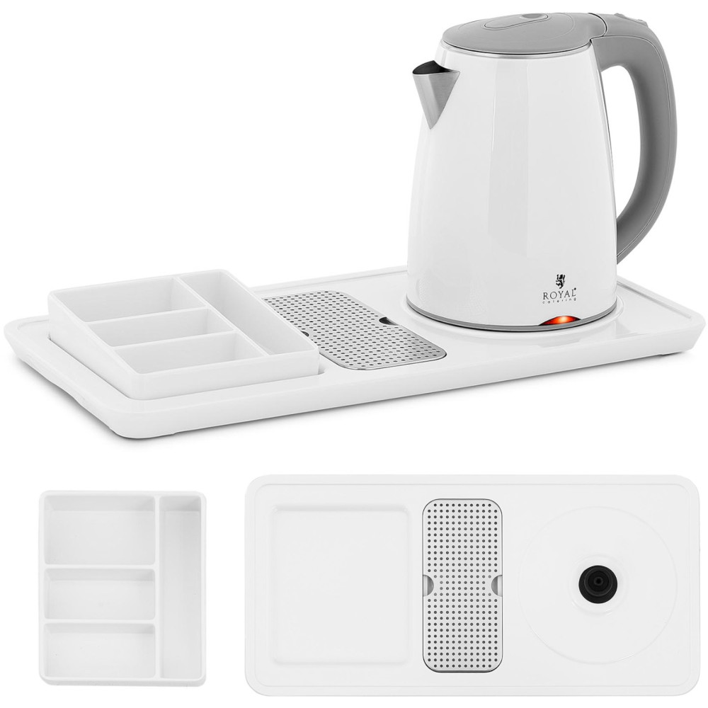 Viesnīca Welcome Kettle Elektriskā tējkanna ar 1,2 l 1800 baltā krāsā