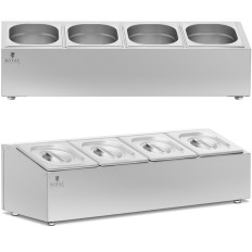 Ruokailulliset vaihtoehdot catering astioille 4 x GN 1/6 7,6 l + Kankaat kannet