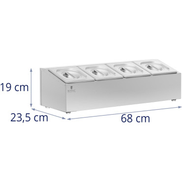 Možnosti stravovania pre stravovacie kontajnery 4 x GN 1/6 7,6 l + kontajnery s vekom