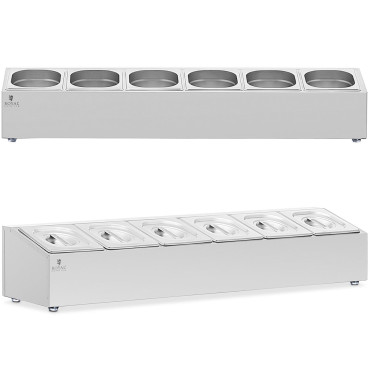 Middagsalternativ för cateringbehållare 6 x GN 1/6 11,4 L + Containrar med lock