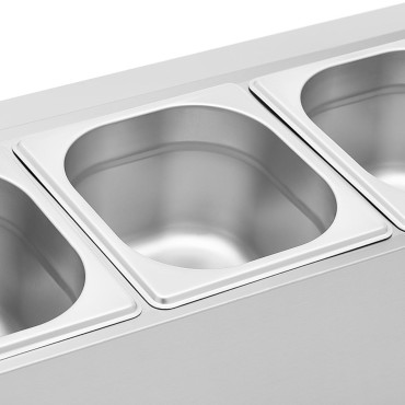 Ēdināšanas konteineru ēdināšanas iespējas 6 x gn 1/6 11,4 L + konteineri ar vākiem
