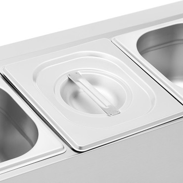 Ēdināšanas konteineru ēdināšanas iespējas 6 x gn 1/6 11,4 L + konteineri ar vākiem