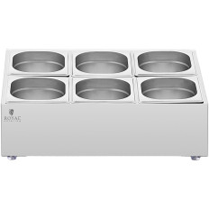Lojas de jantar Exibir 6 x GN 1/6 + recipientes com tampas