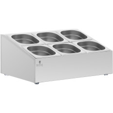 Lojas de jantar Exibir 6 x GN 1/6 + recipientes com tampas