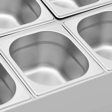 Spisestueholder Stativ 8 x GN 1/6 + Containere med lokk