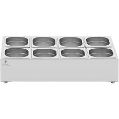 Recipiente de jantar 8 x GN 1/6 + recipientes com tampas
