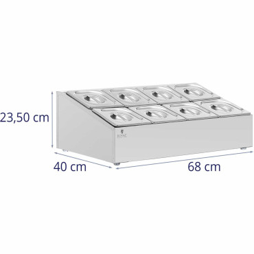 Recipiente de jantar 8 x GN 1/6 + recipientes com tampas