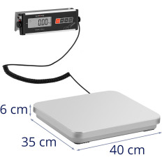 Poštna lestvica za pakete pisem z zunanjim LCD 35,5 x 40,5 60 kg / 0,02 kg