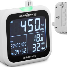 CO2 coal dioxide meter of humidity temperature with date and time 1-99% -20-60c