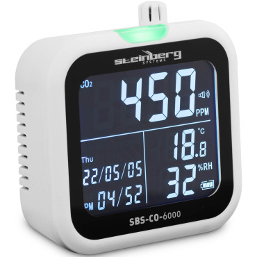 CO2 Premog dioksid Meter vlažnosti z datumom in časom 1-99% -20-60c