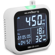 CO2 Premog dioksid Meter vlažnosti z datumom in časom 1-99% -20-60c