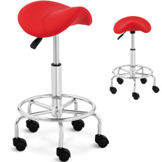 Taboret Tabouret Selle de chauffage cosmétique sur les roues de Francfort jusqu'à 150 kg rouge
