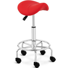 Taboret Taburete Cosmetic Hoker Sillín en las ruedas de Frankfurt de hasta 150 kg de rojo