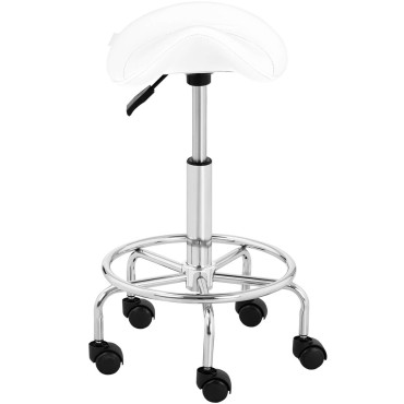 Stool Cosmetic HKER na kolieskach Frankfurt do 150 kg biely