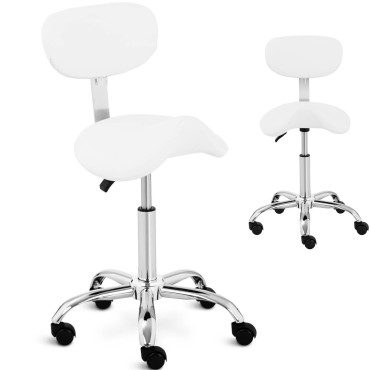 Cadeira cosmética em Wheels de Hamburgo até 150 kg branco