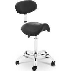 Silla cosmética con ruedas de Hamburgo de hasta 150 kg de negro