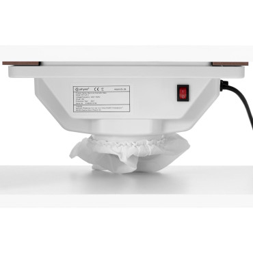 Mesa de manicure cosmética de mesa com absorvente de poeira e armários sobre rodas 120x50x80 cm branco