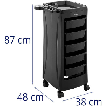 Fodrász fogantyúval a szárítóval 5 fiókos vontatók 485 x 380 mm