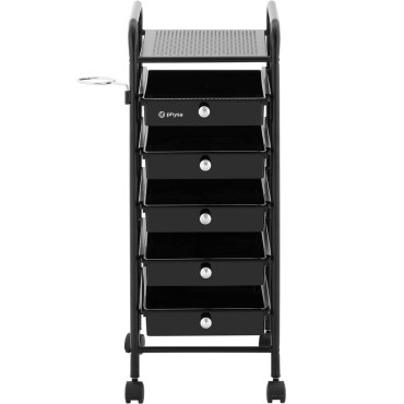Frisør Hjælper vogn med holder til tørretumbler 5 Skuffer Hylde 330 x 320 mm