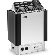 Sähköinen saunauuni, jossa on sisäänrakennettu ohjaus 3-6 m3 - 110c 400 V 4.5 kW Silver-Musta