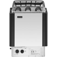 Electric sauna furnace with built-in control 3-6 m3 to 110C 400 V 4.5 kW SILVER-black