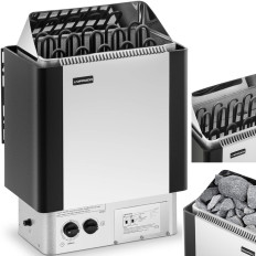 Elektrische sauna-oven met ingebouwde controle 9-13 m3 tot 110C 400 V 9 kW zilverzwart